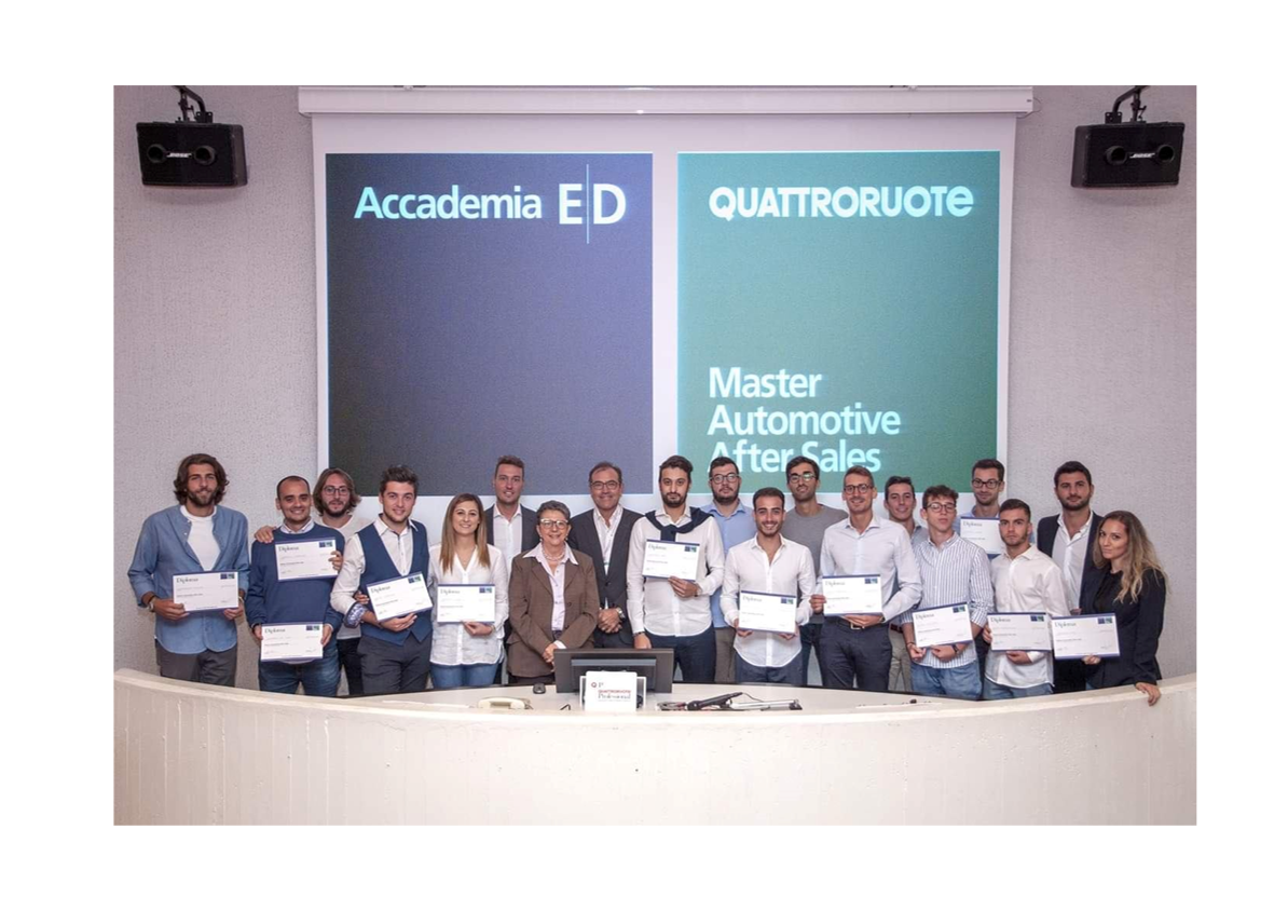 CONCLUSIONE MASTER AFTER SALES DELL' ACCADEMIA EDITORIALE DOMUS