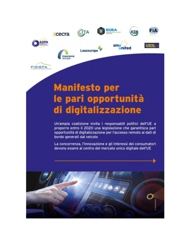 MANIFESTO PER LE PARI OPPORTUNITA' DI DIGITALIZZAZIONE