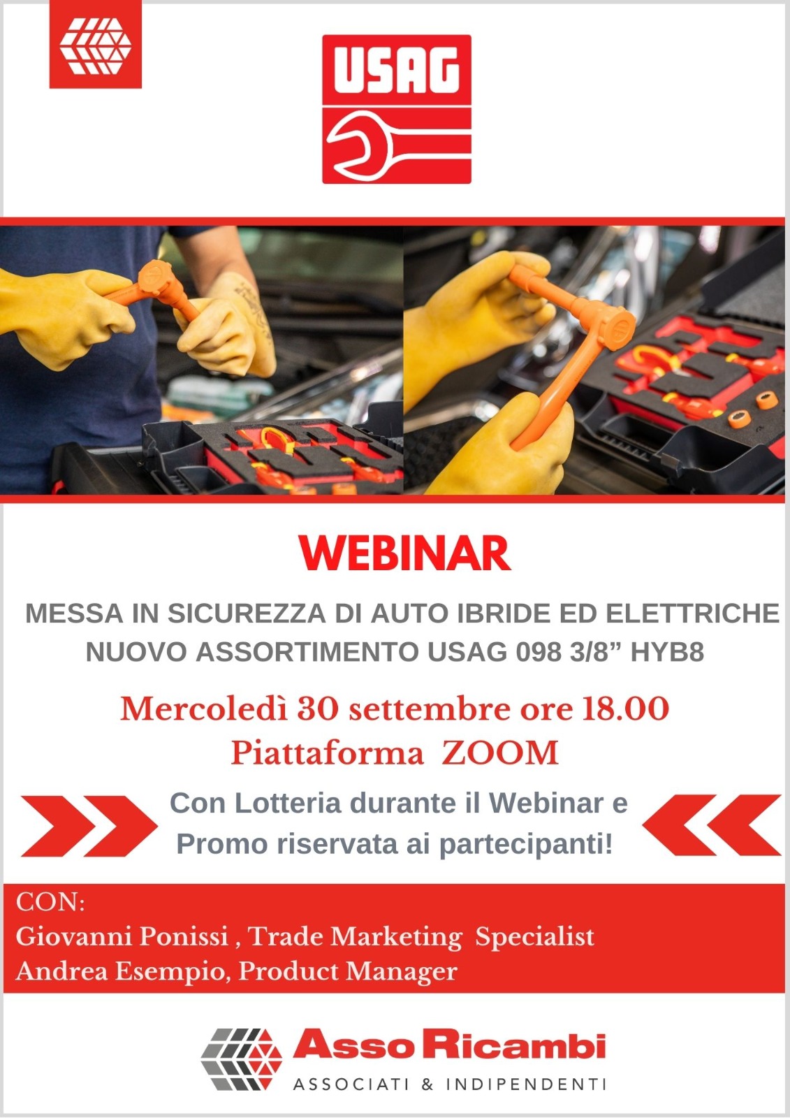 WEBINAR ASSO RICAMBI & USAG: MESSA IN SICUREZZA AUTO IBRIDE ED ELETTRICHE